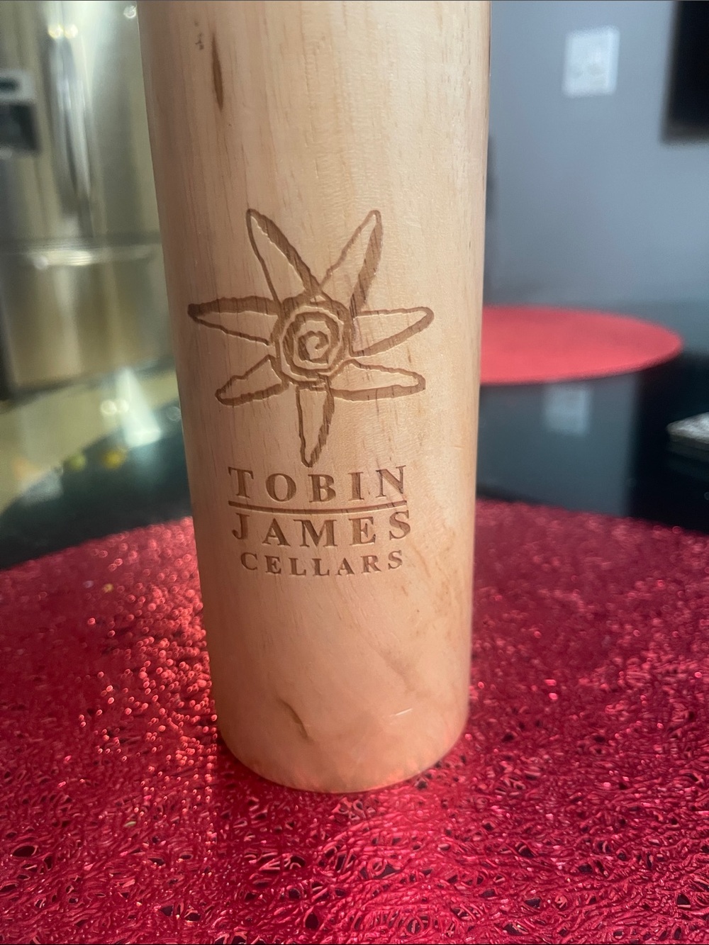 New Tobin James Cellars 14” Wooden Wine Bottle Pepper Mill Grinder